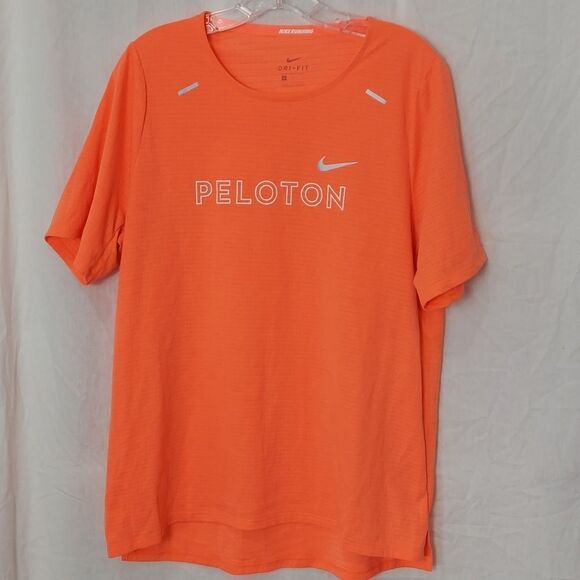 Nike x Peloton Neon Orange Dri-Fit T Shirt Sz L - Picture 2 of 6